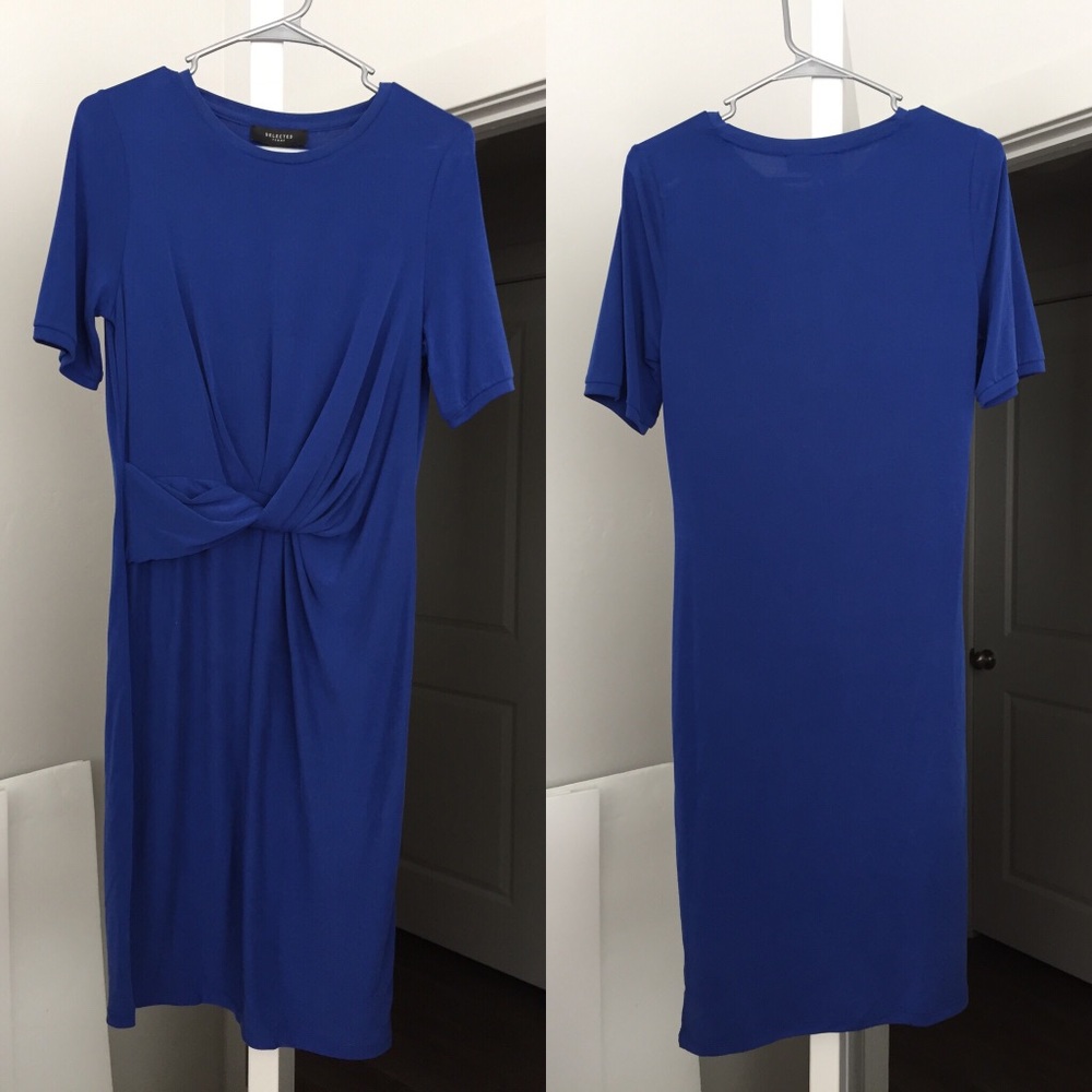 Blue Dress with Front Knot